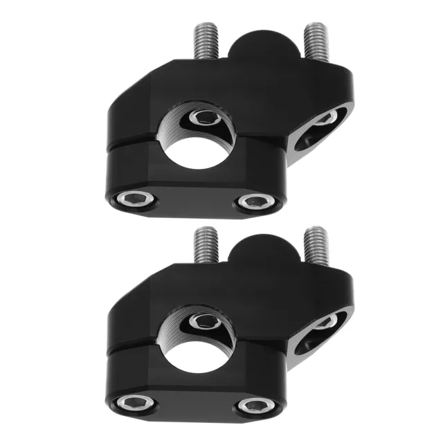 2pcs Moto Guidon Console Pinces Risers Apte 7/8" 22mm Noir