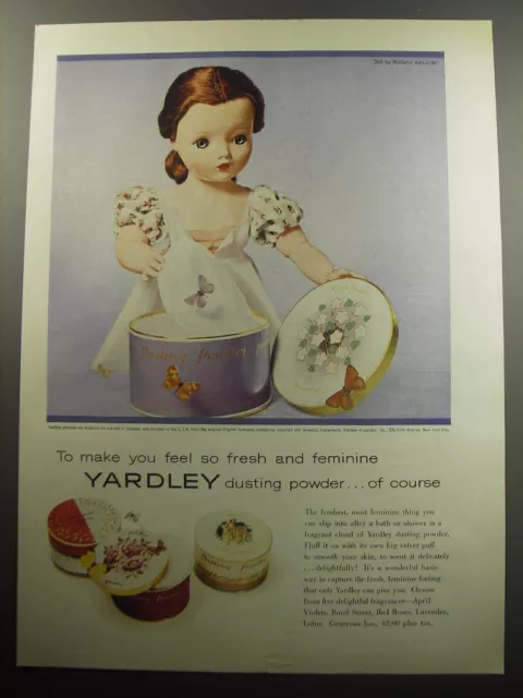 1957 Yardley Dusting Powder Advertisement - Doll by Madame Alexander