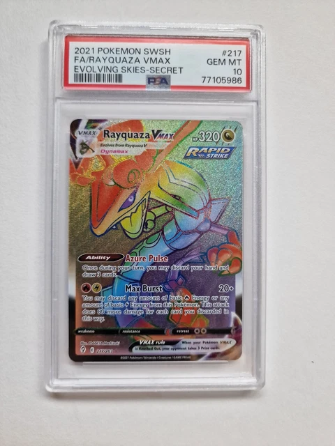 POKEMON CARD PSA 10 Rayquaza VMAX 217 203 Secret Rainbow Evolving Skies pokemon-card-psa-10-rayquaza-vmax-217-203-secret-rainbow-evolving-skies