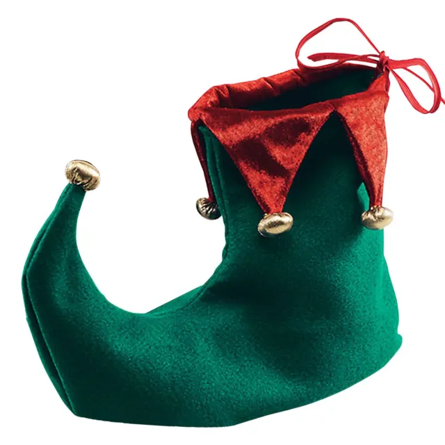 Di Babbo Natale Elfo Verde Rosso Giullare Stivali Scarpe Natale Costume Piedi 2