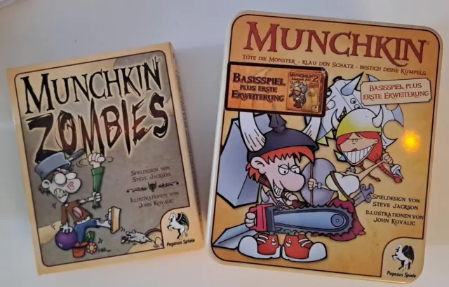 Munchkin Basisspiel plus Erweiterung Munchkin in Metalldose + Munchkin Zombies