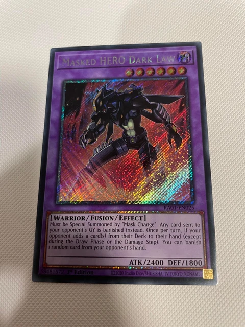 Yu-Gi-Oh! Karte 'Masked Hero Dark Law' – Secret Rare RA01-EN025, 25th Anniversary Edition