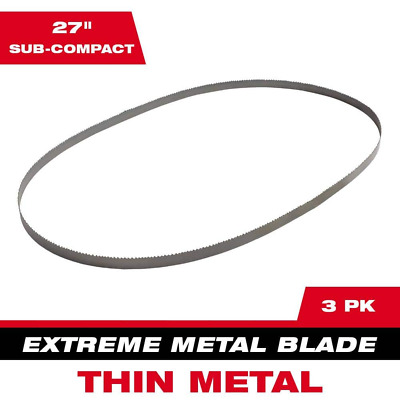 27 pulgadas Hoja de sierra de cinta de corte de metal extremadamente delgada subcompacta 12/14 TPI (paquete de 3)