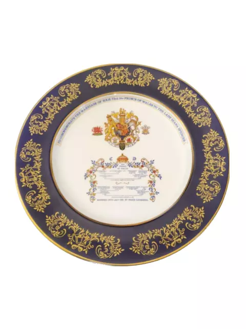 Aynsley Commemorative Plate Royal Wedding Prince Charles Lady Diana 1981