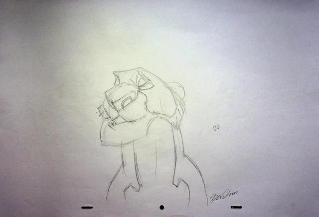 BEN RUSH  SIGNED Hand Drawn Character Shere Khan JUNGLE BOOK 1967 Pencil Art