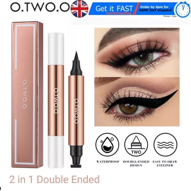 2 in 1 doppelend Katzenstempel Eyeliner Lidschatten Lidschatten Lidfarbe Liner Kajal Make-up