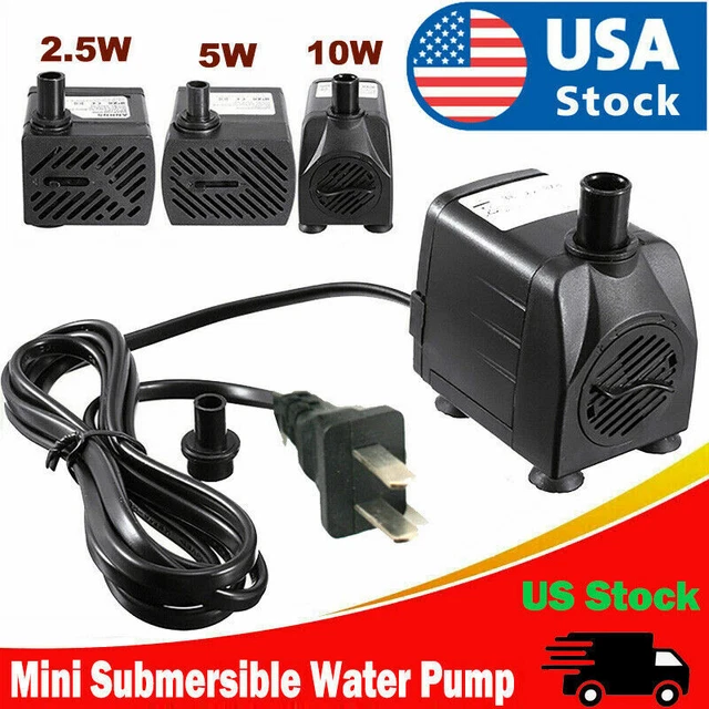 Mini 2.5W -10W Submersible Water Pump Fish Pond Aquarium Tank Waterfall Fountain