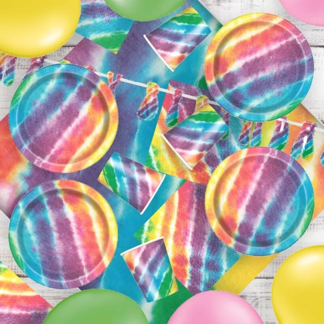 Tie Dye Party Decorations Banners Supplies Balloons Tableware