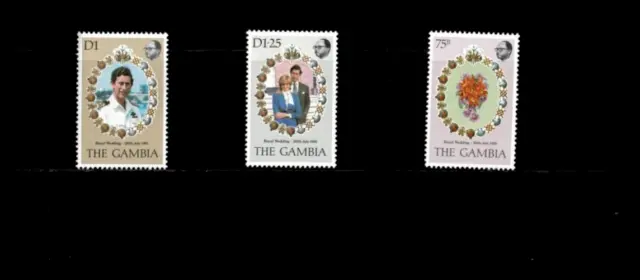 VINTAGE CLASSICS - Gambia 1981 - Royal Wedding - Set of 3 stamps Scott 426-8 MNH