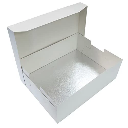 Juego combinado de transporte de tambor de pastel y caja de pastel blanco y paquete de 5 paquetes 30,4 W x 15,2H