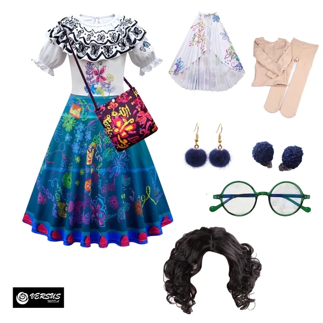 Mirabel Costume Carnevale Encanto Maschera Bambina Cosplay Dress Wig ENCAN02 B