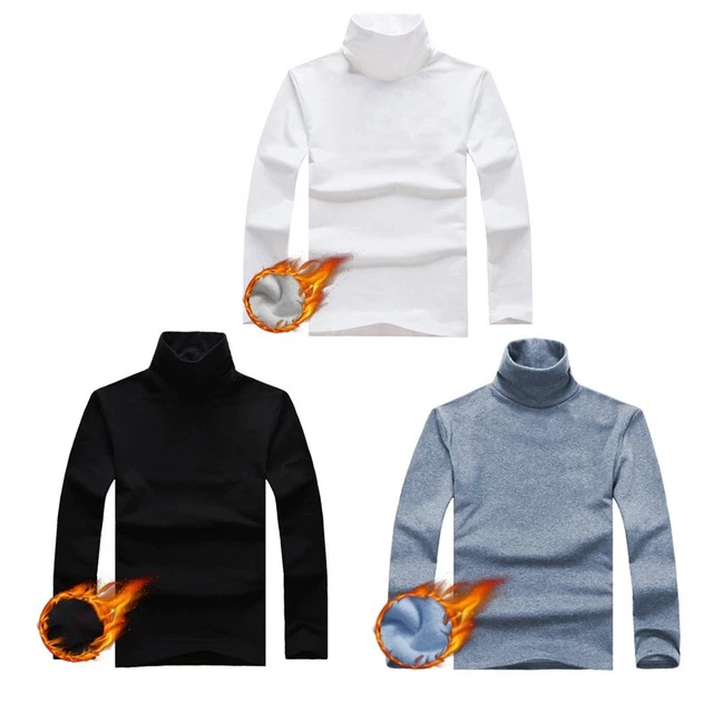 1 Uomo Top Inverno Misto Cotone Manica Lunga Dolcevita Maglione Pullover T Shirt