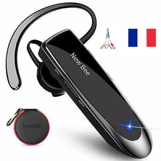 Main Libre Bluetooth Oreillette Casque sans Fil Micro iPhone Samsung Ecouteur FR