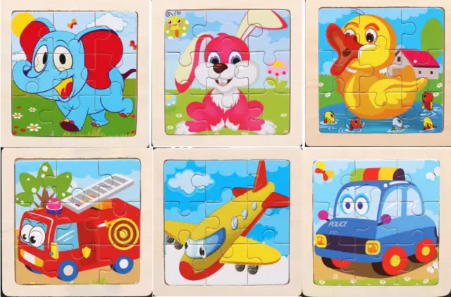 Lot de six puzzle véhicules / animaux pour enfants