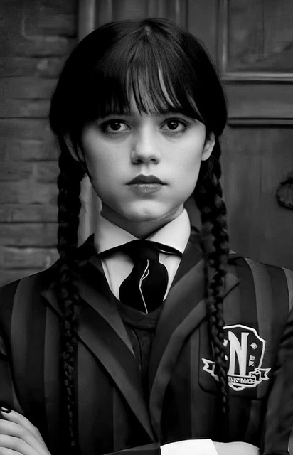 WEDNESDAY ADDAMS JENNA ortega Addams Family/Tim Burton Netflix A4 ...