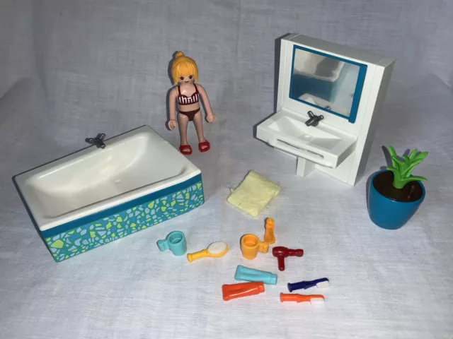 Playmobil City Life 5577 pas cher, Salle de bain avec baignoire