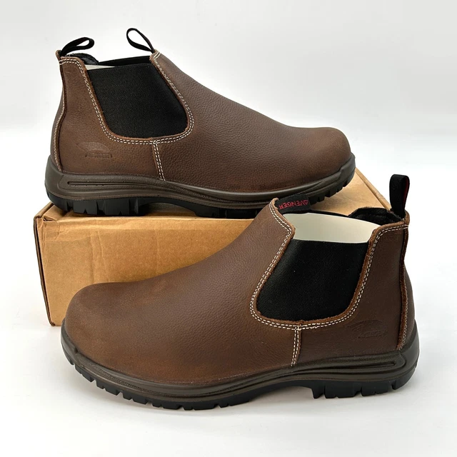 MENS WORK BOOTS Avenger Foreman Romeo Sz 12 W Brown Leather Comp Toe ...