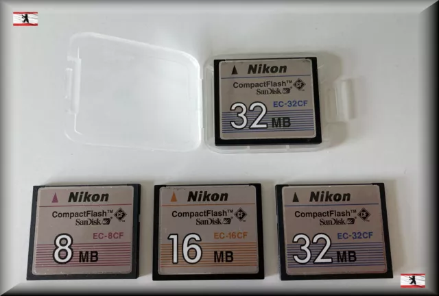 NIKON / SanDisk Compact Flash CF-Card 8 16 32 64 MB mit Plastikbox