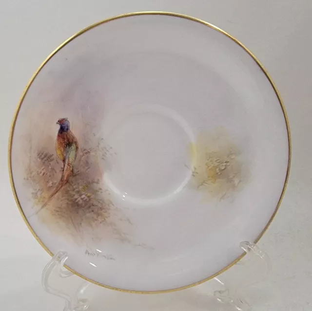 Royal Worcester Game Birds Pheasant Saucer Handpainted Stinton 5 3/4" B