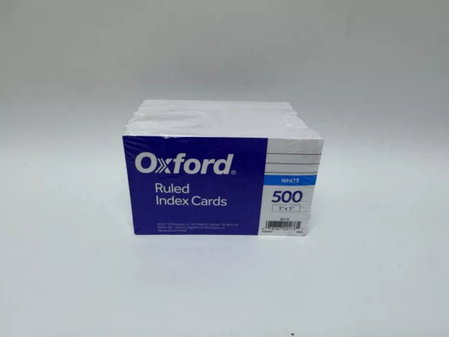 OXFORD RULED INDEX Cards 3" x 5" White 500 pack