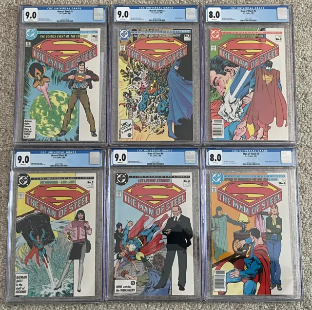 Man of Steel #'s 1-6 CGC White Pages John Byrne D.C. Comics 1986
