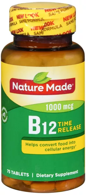 Nature Made Vitamin B12 1000 Mcg Time Release Tablets 75 Count 1354