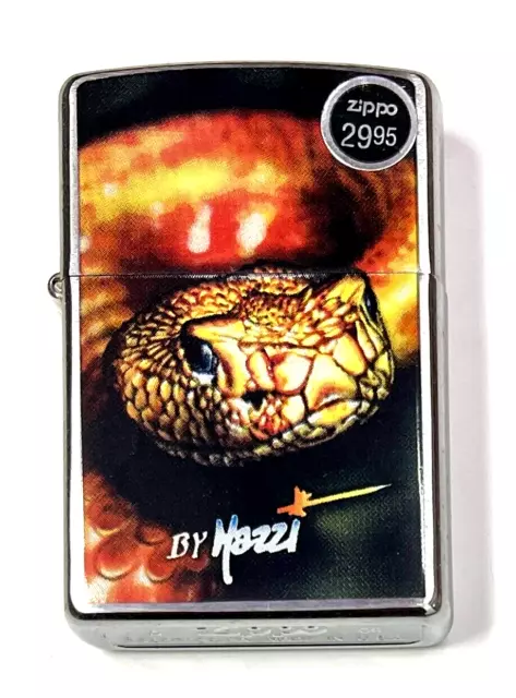 Zippo Mazzi Snake Brushed Chrome Pocket Lighter, Made in USA, US Seller