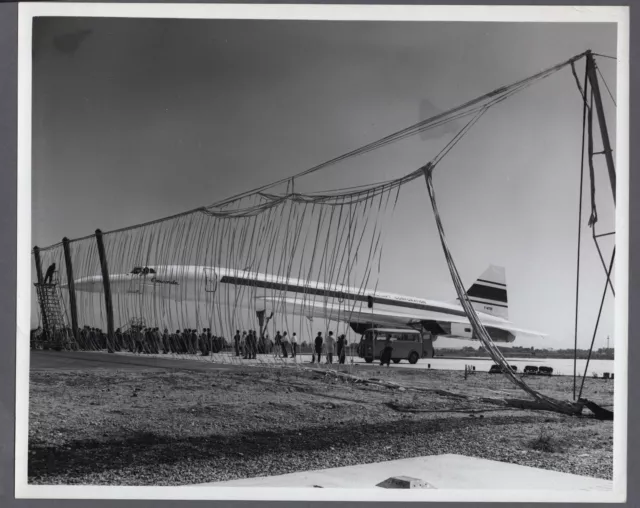 Concorde Braking Test Safety Net Barrier Large Vintage Original Bac Photo C120