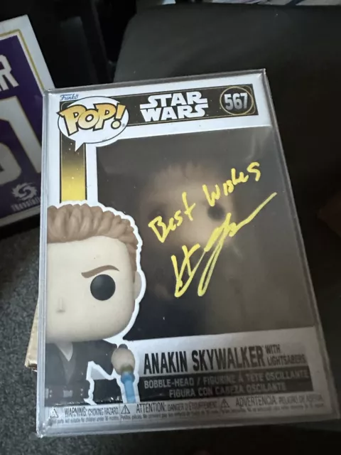 Star Wars hayden christensen signed Funko Pop of Anakin Skywalker With COA