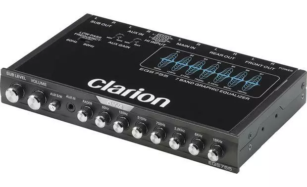 NEW Clarion EQ EQS755 Car Audio 7-band Graphic Equalizer With 3.5mm RCA Aux-in