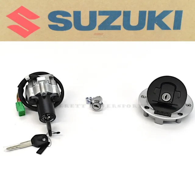 Ignition Switch Lock Set GSX1300 R Hayabusa 99-07 Fuel Cap Helmet Kit #Y226