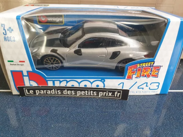 Porsche 911 GT2 RS, BBurago 1:43,miniature Porsche 911 GT2 RS coque métal.Burago 3