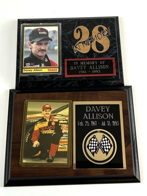 NASCAR Legend Davey Allison Texaco Valvoline #28  In Memoriam (2) Wooden Plagues