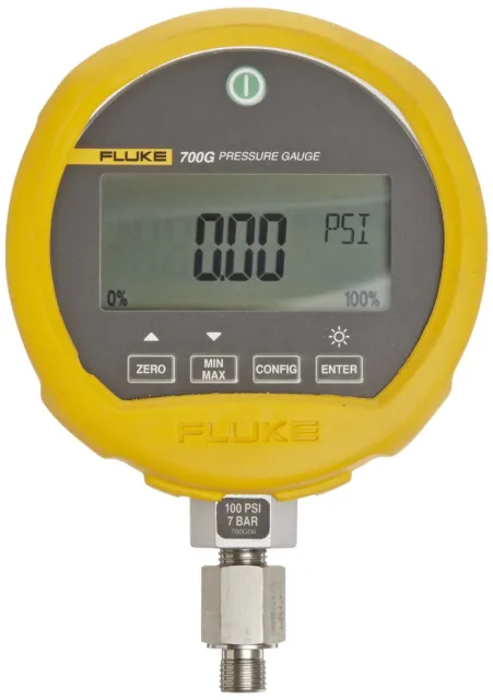 Fluke 700G Series Precision Pressure Test Gauge, 3 AA Alkaline Battery, -12 to