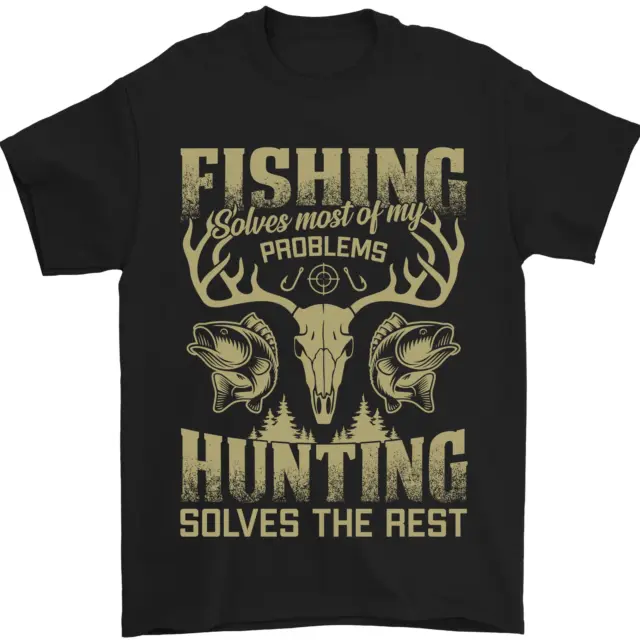 Fishing & Hunting Fisherman Hunter Funny Mens T-Shirt 100% Cotton