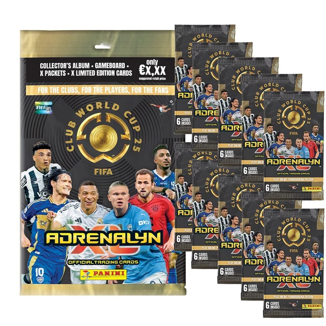 FIFA CLUB WORLD Cup 2025 Adrenalyn XL Trading Cards - 1 Starter + 10 ...