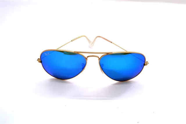 Vintage RAY-BAN Aviator Sunglasses 58 14 in Gold with Blue Lenses ITALY