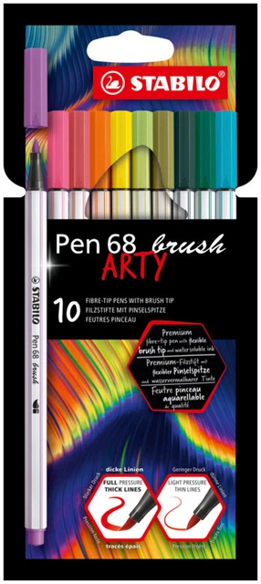 STABILO Pen 68 brush 10er Kartonetui ARTY neue Farben Stück In Karton Unbestimmt