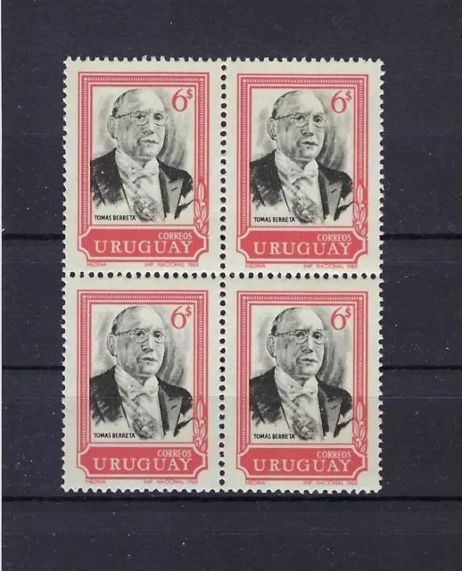 Uruguay 1969: Baltasar Brum **/MNH Mi.-Nr. 1141 Viererblock