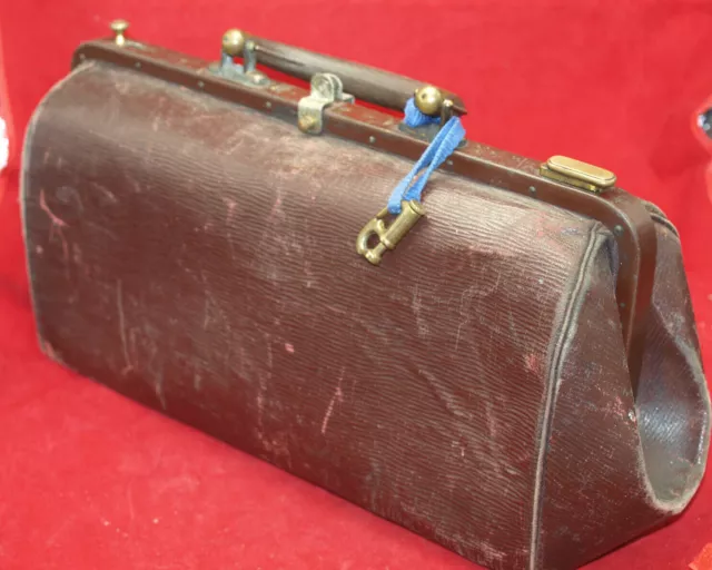 alte kleine Arzttasche/Hebammentasche Leder Koffer braun ca. 38 x 20 x 20 cm