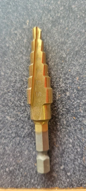 3/16"-1/2" Step Drill Step Bit Titanium Reamer UNIBIT - 3 Pack