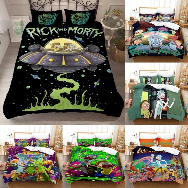 Rick and Morty 3D Bedding Duvet Quilt Cover Pillowcase Bedding Set Single Double