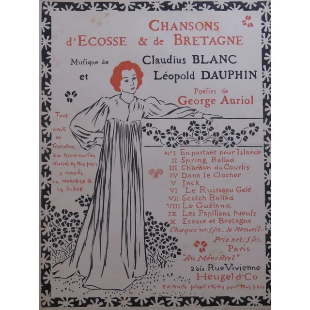 BLANC C. et DAUPHIN L. Spring Ballad Chant Piano ca1885