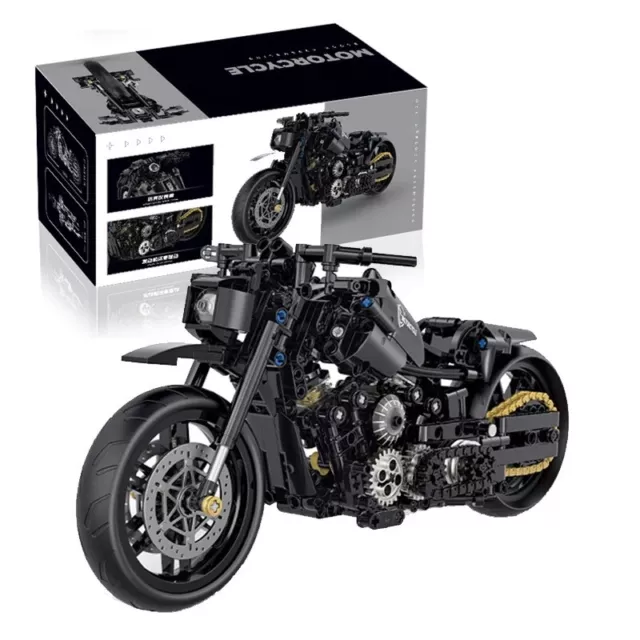 Motorrad Chopper Klemmbausteine Konstruktionsbausatz 586 Teile Spielzeug