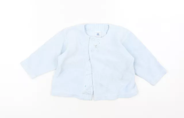 Petit Bateau Baby blau Baumwolle Cardigan Pullover Größe 12-18 Monate Druckknopf