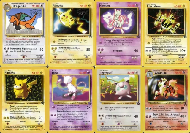 Pokemon cards ALL Black Star Promo Holo/Non holo. Pikachu Mewtwo Venusaur Zapdos