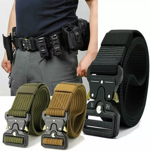 Men's Tactical Belt Heavy Duty Military Belt With Quick Release Metal Buckle