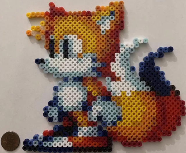 Sonic Perler Beads Tails Bead Sprite 8 Bit Pixel Art Knuckles the Echidna  Hedgehog Sonic 2 Sonic 3 Sega Genesis Robotnik 