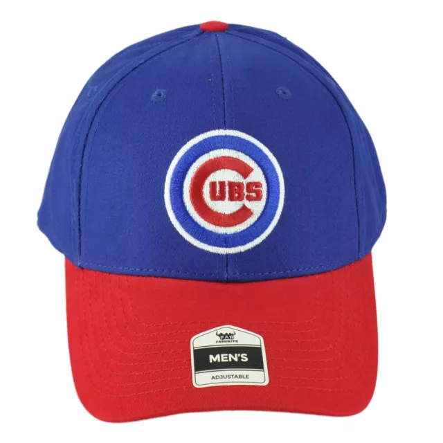 MLB Fan Favorite Chicago Cubs Uomo Bicolore Strutturato Curvo Regolabile Cuffia