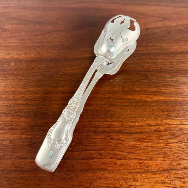 Gorham American Victorian Sterling Silver Ice Tongs Baronial 1898 No Monogram
